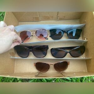 Lot of 5 sunglasses including Knockaround, Juicy Couture, and Foster Grant